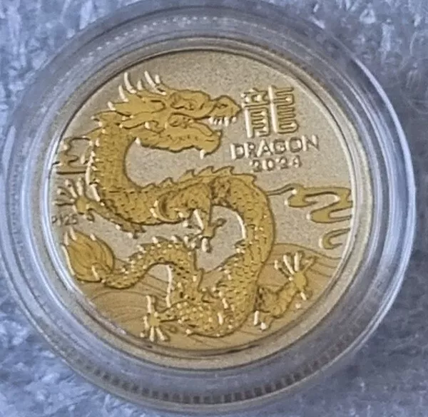 2024 Year Of The Dragon 1/10 oz 9999 Gold Coin