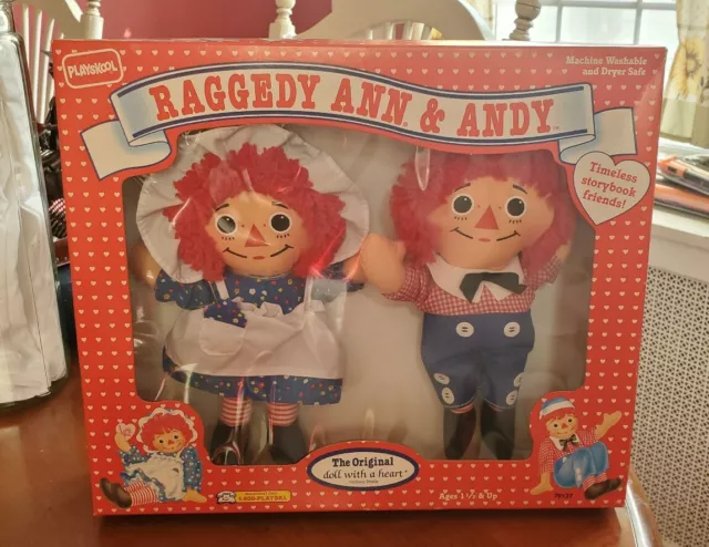 1992 Playskool Raggedy Ann & Andy Dolls ~10" MiB SEALED