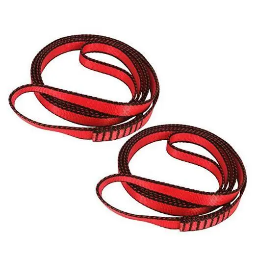 18mm Nylon Climbing Sling Runner, 23KN Nylon Rope,Apply 60cm/24inch Red(2pcs)