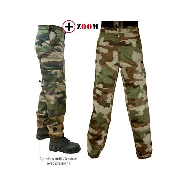 Pantalon De Treillis Camouflage Bariolé - Taille 69/76M - Paul Boyé - Style Militaire