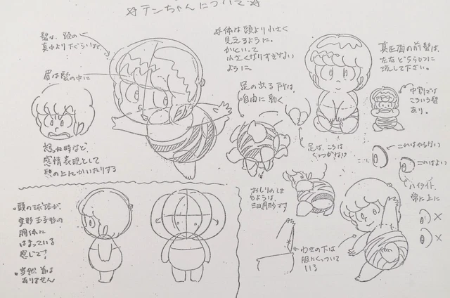 Note Chan ORIGINAL URUSEI YATSURA Ten Chan Anime Production Setting Notes COPY £ ...