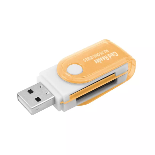 USB Flash Adapter Multi Memory Card Reader for Micro SD/TF M2 MMC SDHC Arancia