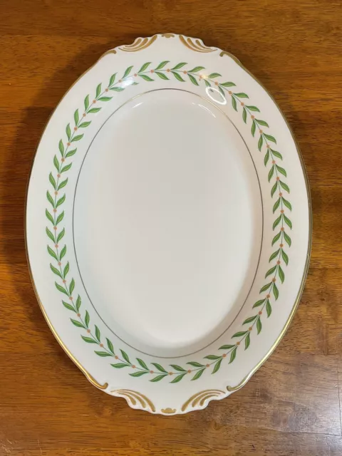 Syracuse China OPCO Old Ivory Greenwood  12” x 9” Scalloped Oval Platter Bowl