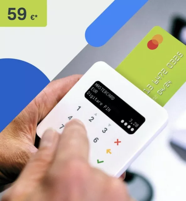 SumUp Air Lettore carte di credito. POS mobile contactless NFC, Bluetooth, Wi-Fi