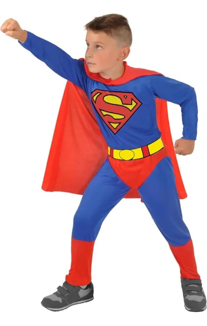 VESTITO SUPERMAN CARNEVALE Bambini Originale DC Comics Colore Blu