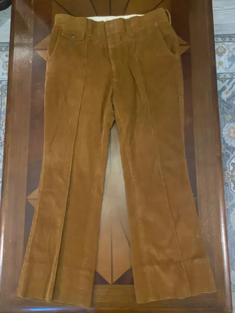 Vintage 70s Sears & Roebuck Rockabilly Mens 34 x 28 Corduroy Flare Pants