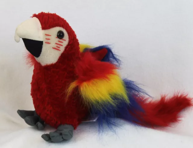 Fiesta Plush Macaw Parrot 15” Realistic Stuffed Animal Bird Toy Red Blue Yellow