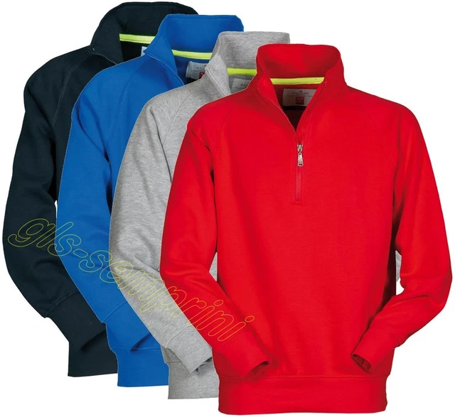 Felpa Zip Corta Payper Zico+ Maglia In Cotone Bambino Bambina Ragazzo Ragazza