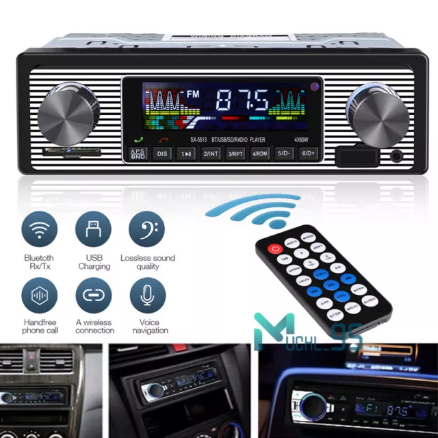 Reproductor de audio MP3 para coche, radio estéreo individual 1DIN, Bluetooth