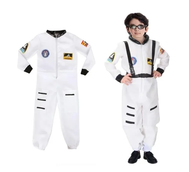 Kids Astronaut  Boys Girls Spaceman Jumpsuit  Fancy Dress Outfit Age 10-12