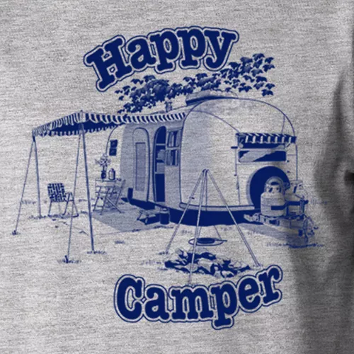 HAPPY CAMPER camping outdoors funny camp lifestyle summer country hiking T-Shirt