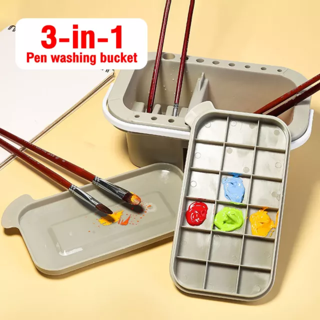 Brush Washing Bucket Multifunction Pen Barrel Brush Holder Washer Art Supply 3