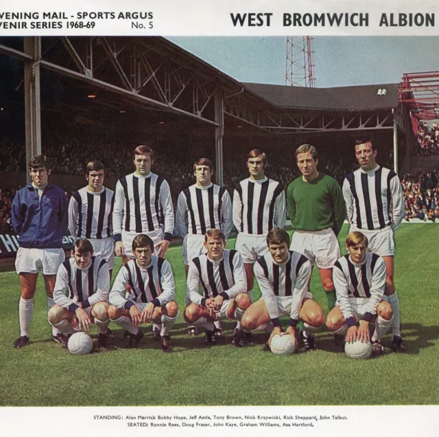 Team Photograph West Bromwich Albion FC 1968/69 Sports Argus Evening Mail #13