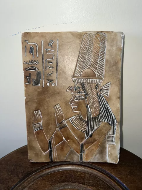 Ancienne Plaque En Pierre Égypte - NEFERTARI  Couronne De Vautour Déesse NEKHBET