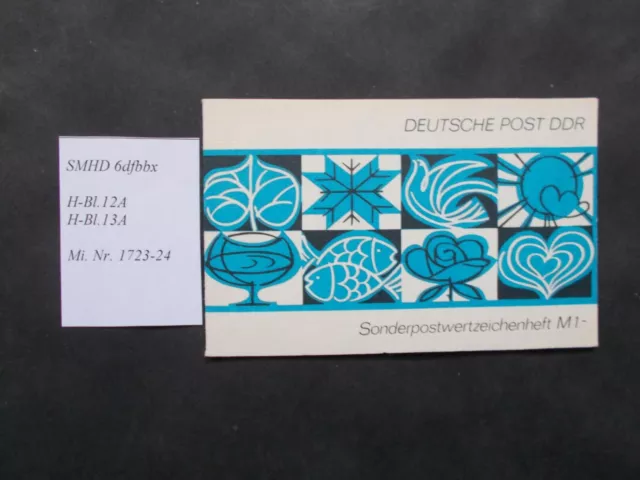 DDR Sondermarkenheftchen 6 dfbbx mit Hbl. 12 A + Hbl. 13 A. Postfr.