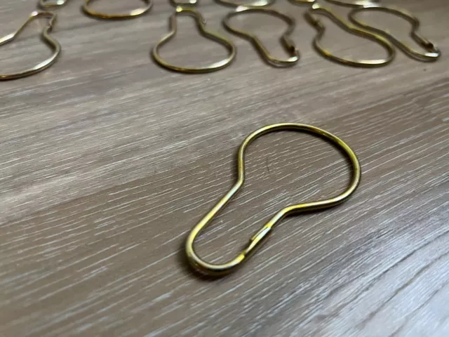 12-Piece Brass Plated Shower Curtain Hook Rings - 2.4mm Thick 2