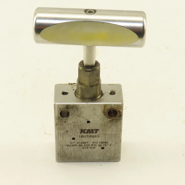 KMT 10078863 High Pressure 2 Way Valve Stainless Steel 60,000 PSI 3/8"