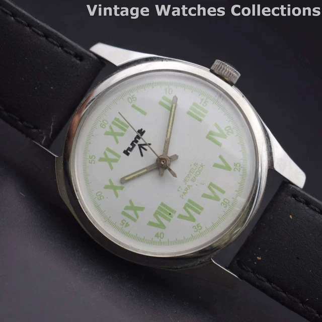 Used HMT Military 17j Winding 35mm Wrist Watch For Men's Wear A-7119