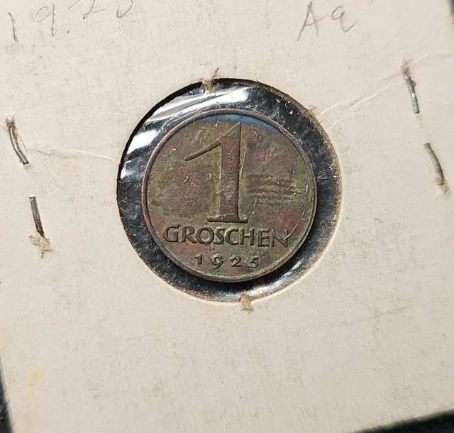 1925 Austria 1 Groschen Km# 2836