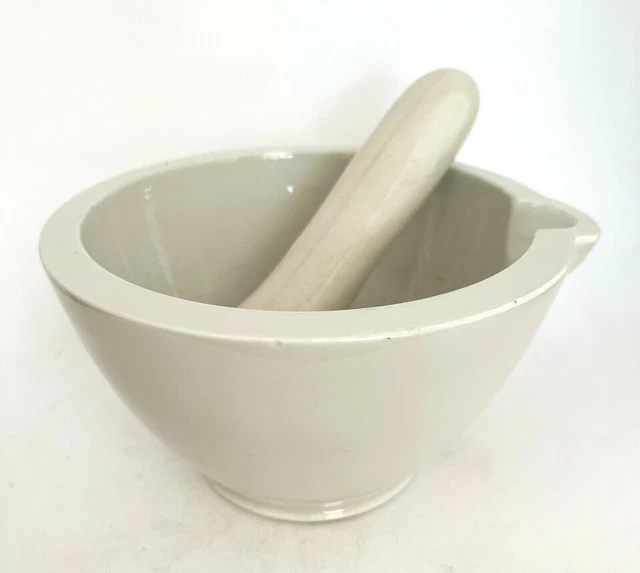Mortier Et Pilon En Grès Blanc - 12 X 7 Cm, Pour épices, Herbes, Facile à Nettoyer