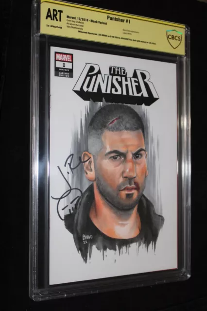 Punisher 1 Blank Variant CBCS Luis Bravo Jon Bernthal Signed Sketch not cgc 9.8
