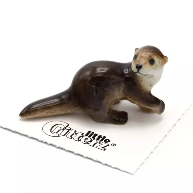 Little Critterz Otter - River Otter "Glide" - Miniature Porcelain Figurine