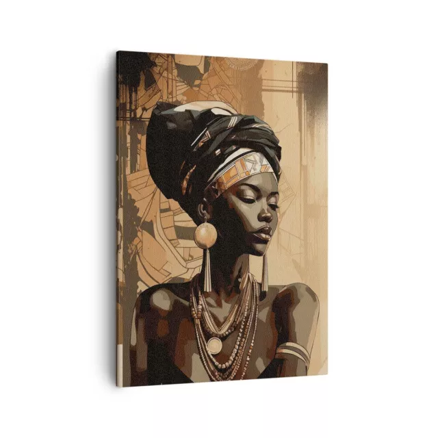 Impression sur Toile 50x70cm Tableaux Image Photo Afro-Américain Femme Portrait