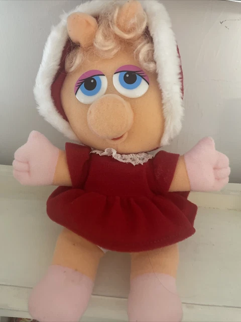 1987 Vintage Baby Miss Piggy Plush Christmas Jim Henson Muppet