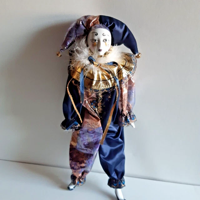 lote de 4 muñeca arlequín payaso de porcelana - todocoleccion
