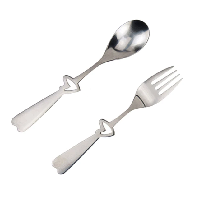 Juego de vajilla de acero inoxidable tenedor de cuchara de corazón hueco vajilla de plata utensilios de cena