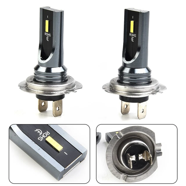 2pcs H7 LED Headlight Bulb Upgrade - CSP-1860 Chips  3000K Yellow  7500 Lumens