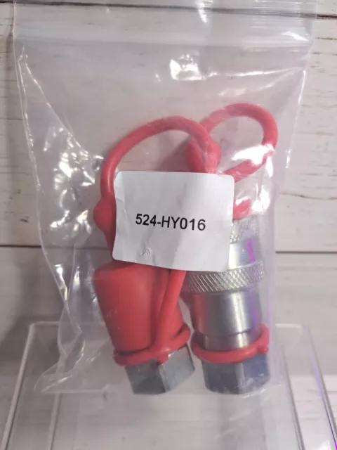 1/2" Hydraulic Quick Connect Tractor Coupler Poppet Pioneer ONE Red 524-HY016