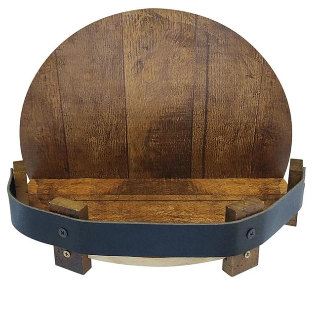 Handcrafted Liquor Bottle Display, Whiskey Shelf, Vintage Round h