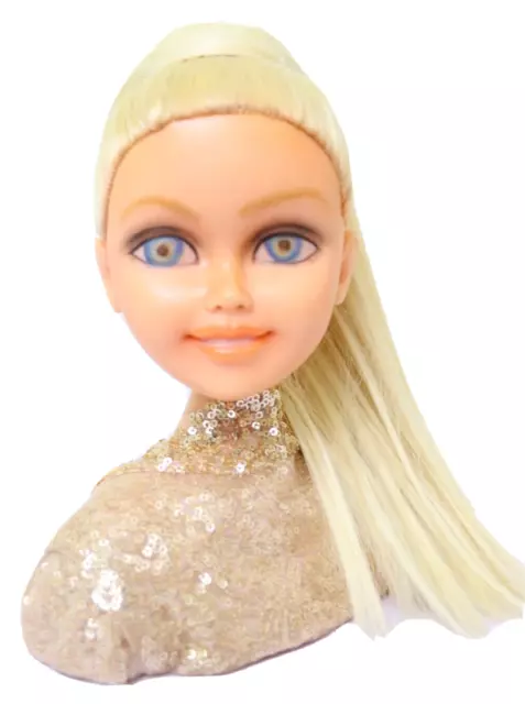 One Of A Kind OOAK Re-Painted Styling Head Doll with Blonde Ponytail Hair