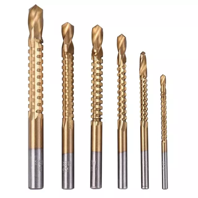 6Pcs Titanium Drill Saw Bit Set, HSS Serrated Bit Hole Drilling, 3-8mm Carpenter