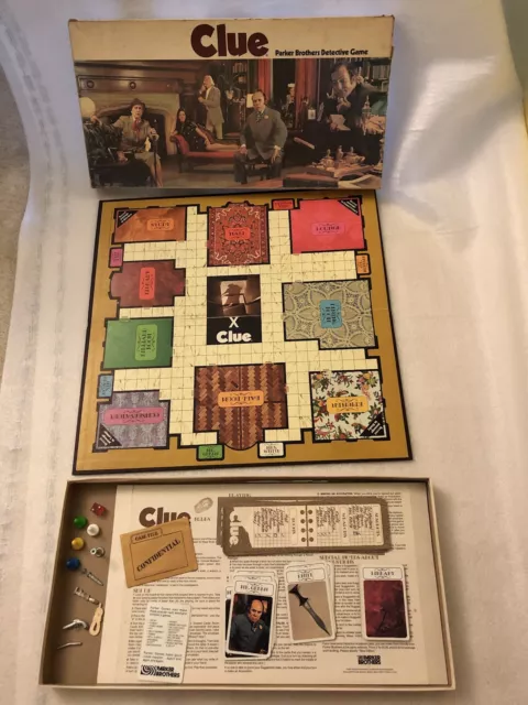 Clue Vintage Parker Brothers Board Game (missing two pawns)