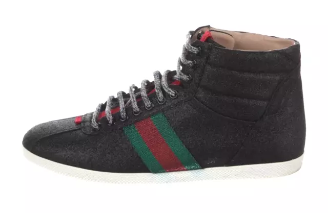 Gucci Black Glitter Web High-top Sneaker EU 37 US 7 2