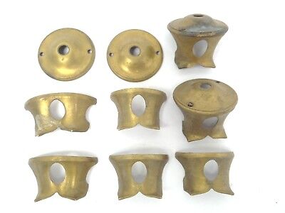 Victorian Lot Old Brass Metal Doorknob Covers Door Hardware Parts Plates 3