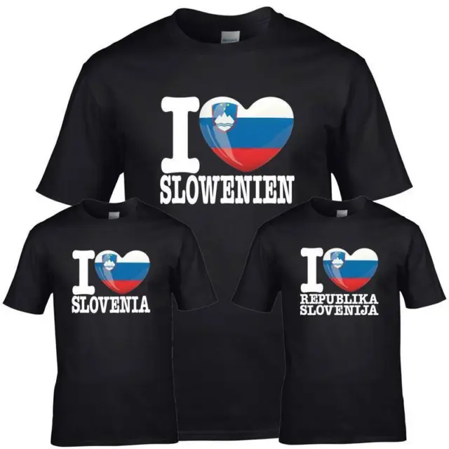 Shirt LOVE SLOWENIEN Herren WM Trikot Liebe Herz Land EM SLOVENIJA FanShirts4u