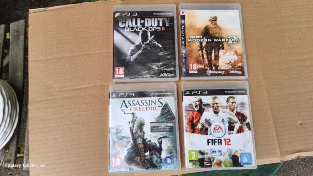 Lot de 4 jeux vidéo PS3 en boîtes AVEC NOTICE