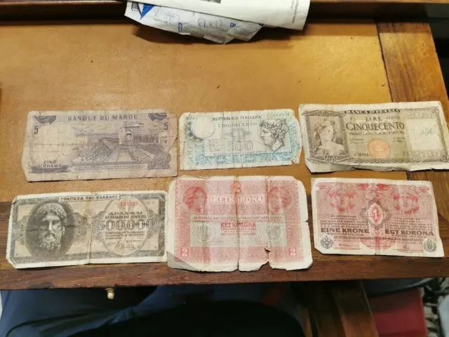 lotto banconote banque du maroc 500 lire grecia ,,,,,,