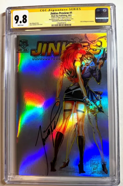 BLACK OPS JINKIES PREVIEW #1 CONV FOIL SKETCH UP Var CGC SS 9.8 Signed Tyndall