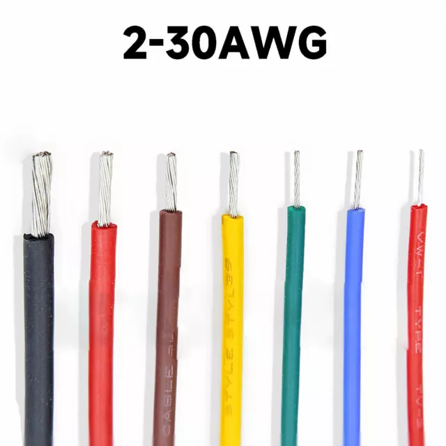 Flexible Silicone Cable Wire 1 METRE 2/8/10/12/14/16/18/20/22/24/28/30 AWG