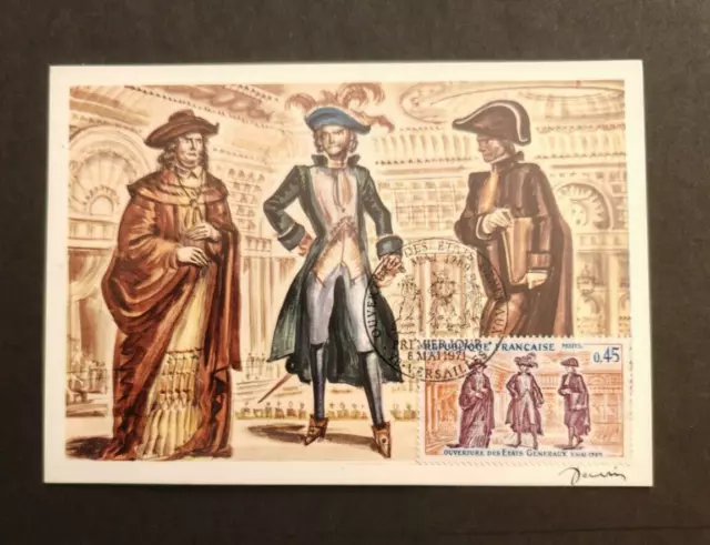 1971 Ouverture des ETATS GENERAUX, VERSAILLES, Carte Maximum 1er jour fdc