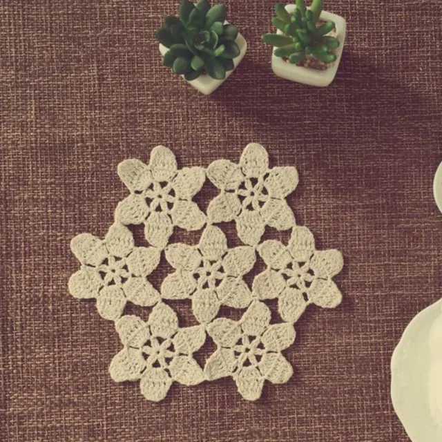 Table Placemat Crochet Doilies 20-30cm Handmade Lace Round Cotton Table Mat Pad