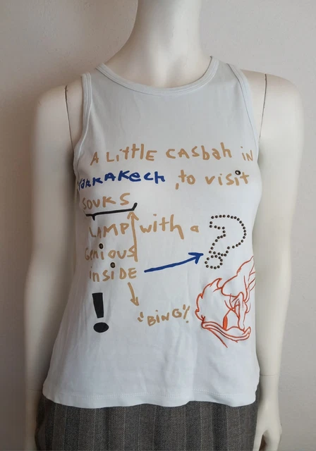 T-shirt Vintage JC De Castelbajac Paris - Bleu Marine, Coton, Boutons Dorés, Taille 40 (M)