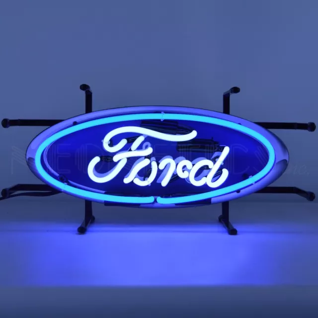 Ford Oval Junior Car OLP Sign Dealer Banner Neon Light Sign 17" by 8"