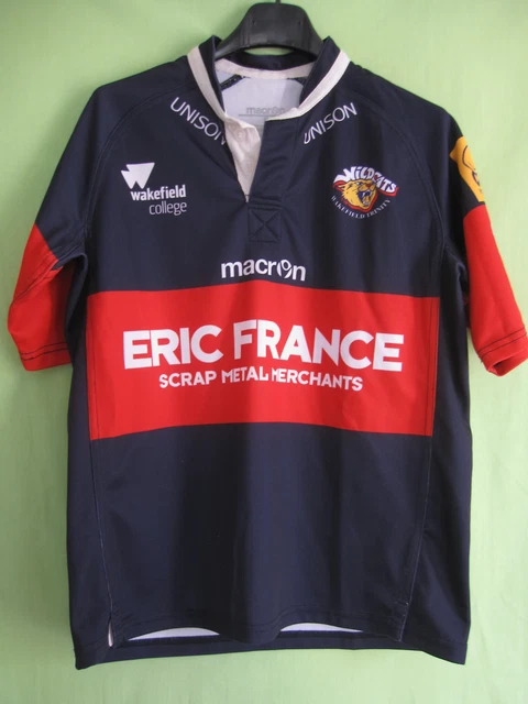 Maillot De Rugby Stade Niortais Macron Niort Apivia – Homme Taille M (Blanc/rouge/noir, Vintage)