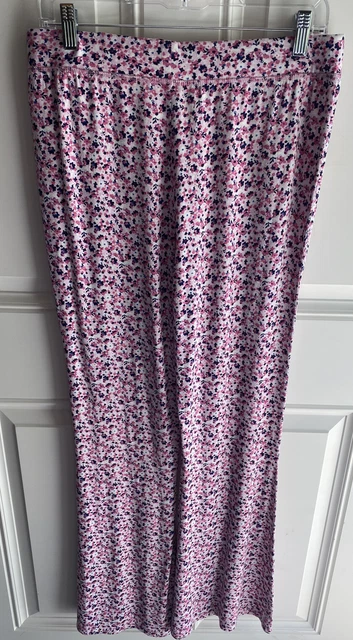 Vera Bradley Pants PJ Lounge NWT Size Large Pink Floral Flared Leg