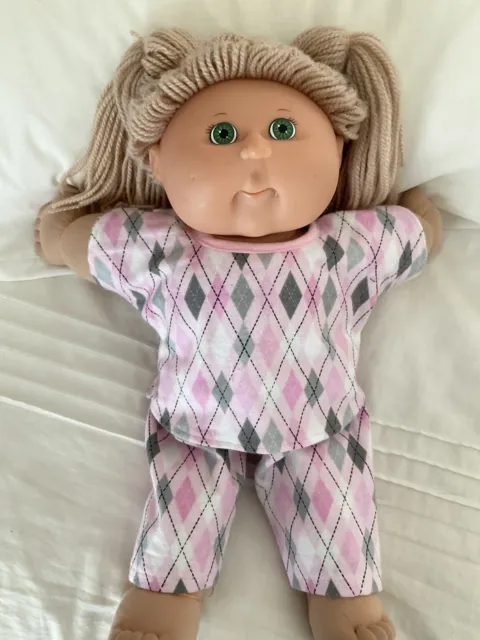 DOLLS CLOTHES fit 16" CABBAGE PATCH  Doll - Pyjamas : Pink Grey Check